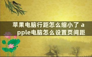 苹果电脑行距怎么缩小了 apple电脑怎么设置页间距